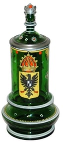 Egermann Enamel Eagle Stein w Matched Inlay Lid