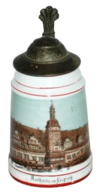 Rathaus in Liipzig Porcelain 1/8L Stein