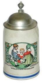 Stoneware 1/8L Children Playing Stein