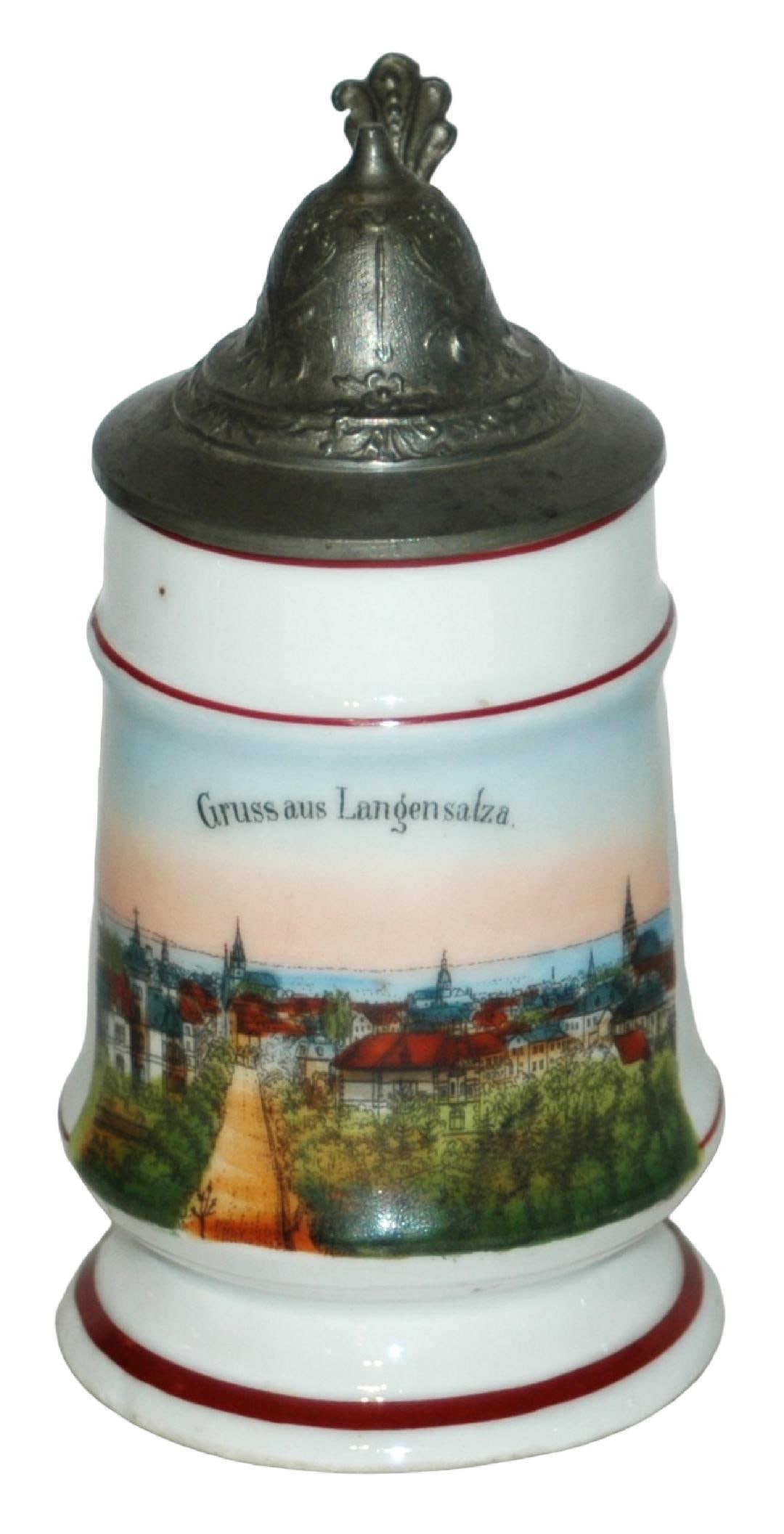 Gruss aus Langensatza Porcelain Stein: Porcelain POG 1/8L. “Gruss aus Langensatza.” Mint.