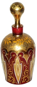 Moser Perfume Bottle Gilded Floral w Gilded Floral