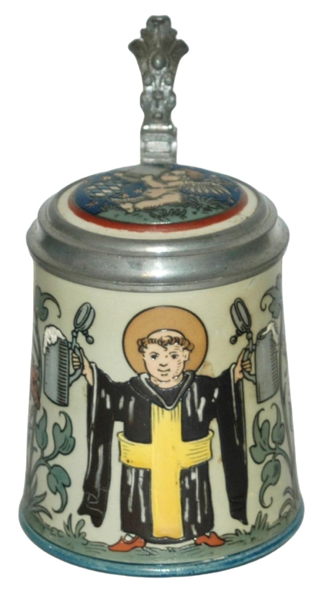 Mettlach Munich Child Etched Stein w Inlay Lid (1 of 5)