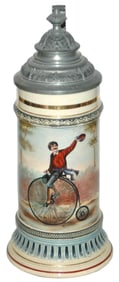 Man Rides High Wheel Bicycle Hanke Stein