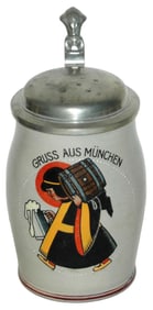 Munich Child W Barrel & Foaming Stein of Beer