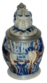 Jester w Radish Stoneware Character Stein