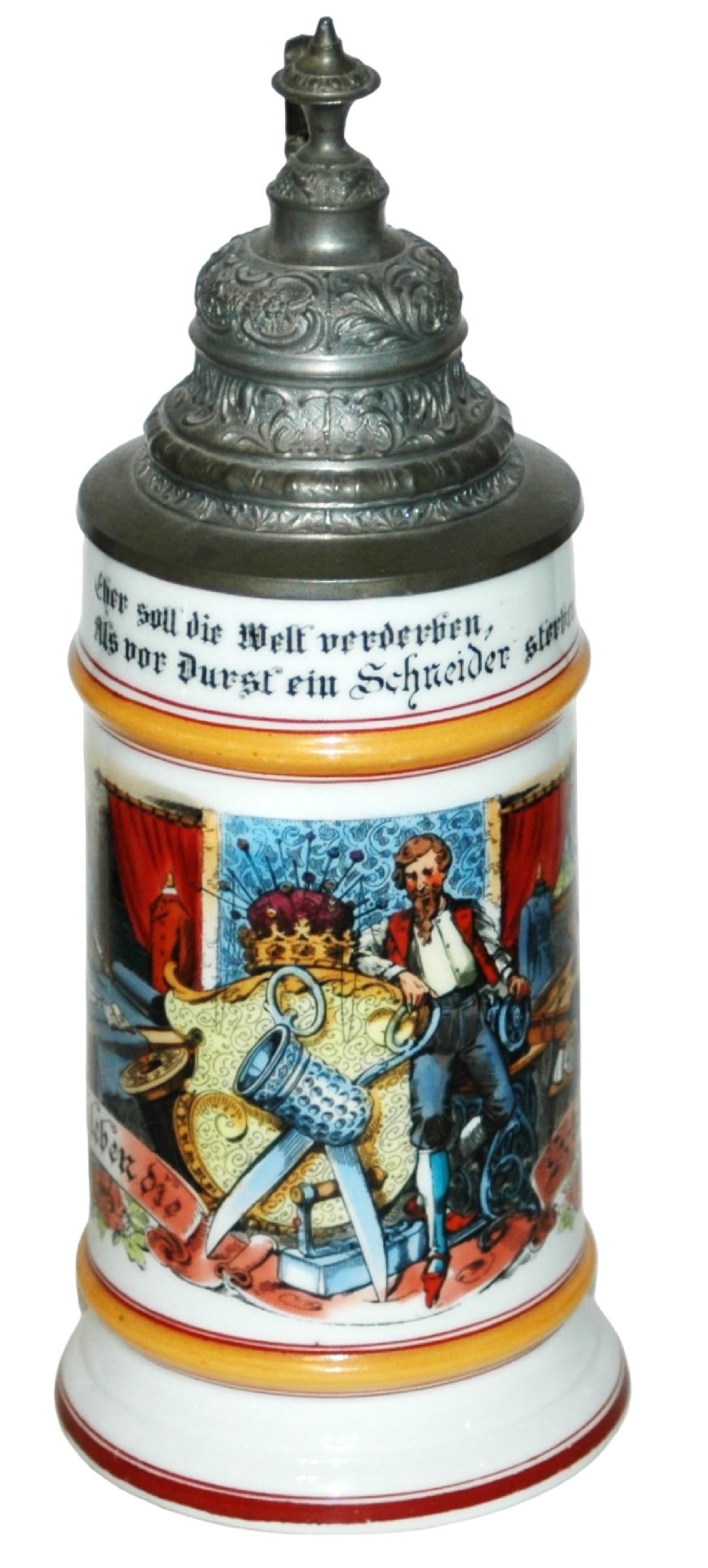 Occupational Porcelain Stein w Sewing Scenes (1 of 4)