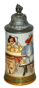 Men & Monk Drinking HR Etched Stein