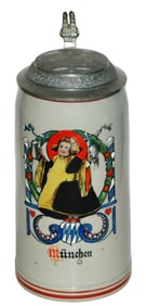1L Munich Child w Stein w Munich Relief Lid