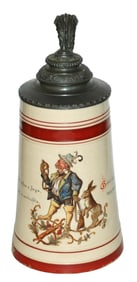 1L Saeltzer Hand Painted  Rabbit & Hunter Stein