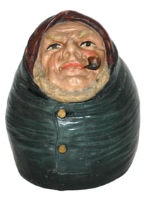 JM Terracotta Fisherman Smoking a Pipe Tobacco Jar