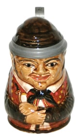 Alpine Man Majolica Character Stein