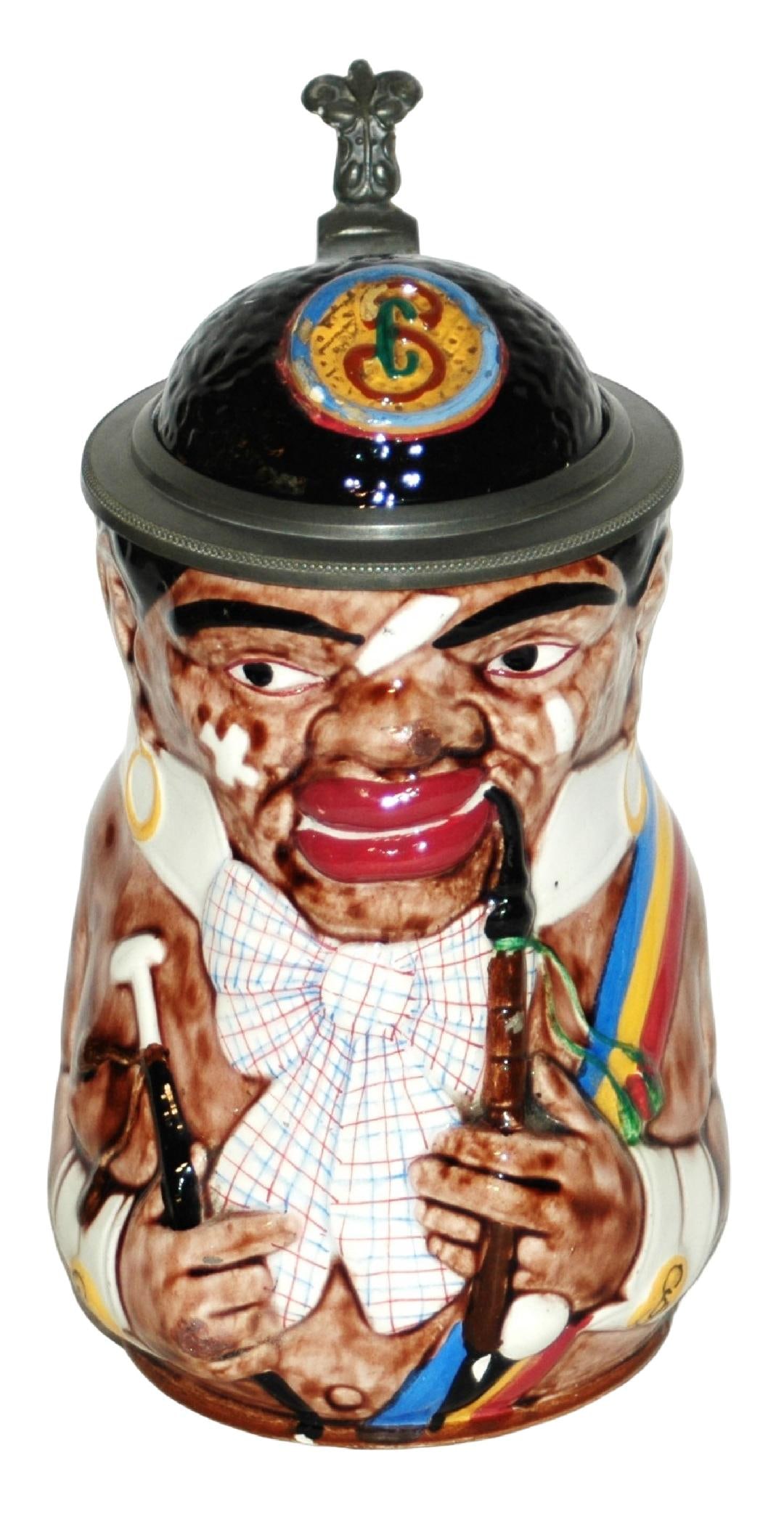 Black Dueling Student Majolica Character Stein (1 of 4)