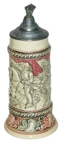 Diesinger Man on Horse Charges into Battle Stein