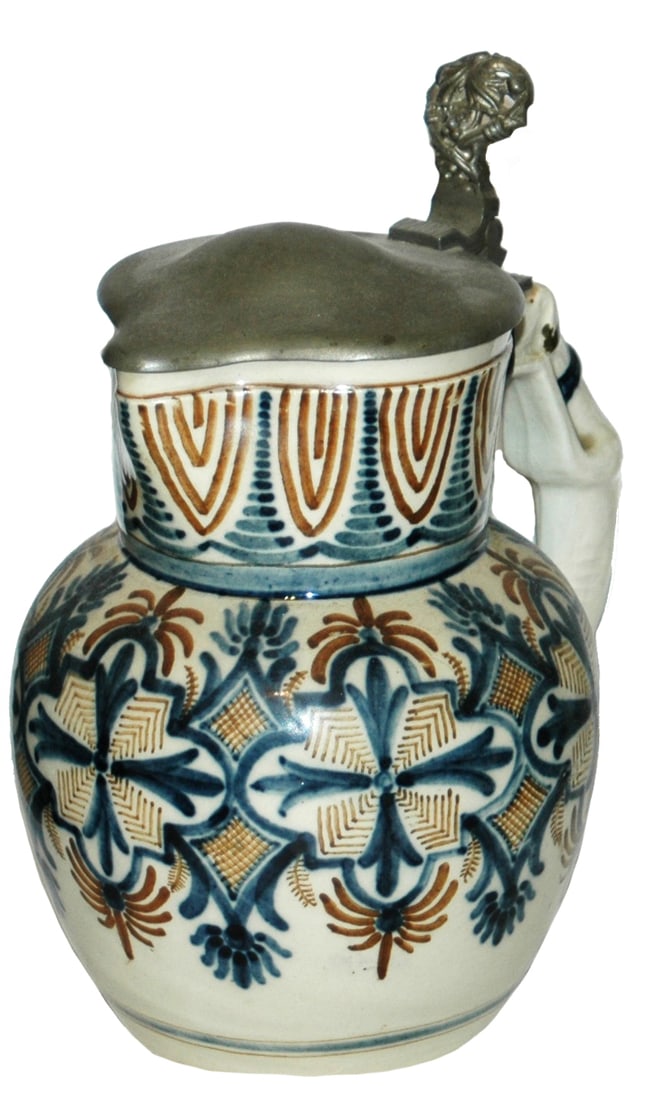 1L Klammerth Faience Stein wDetailed Floral Design (1 of 3)
