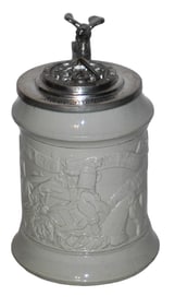 Mettlach Relief Beer Steins Walk on Drunk Man