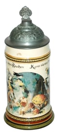 Mettlach Drinking Dwarfs at Mushroom Stein