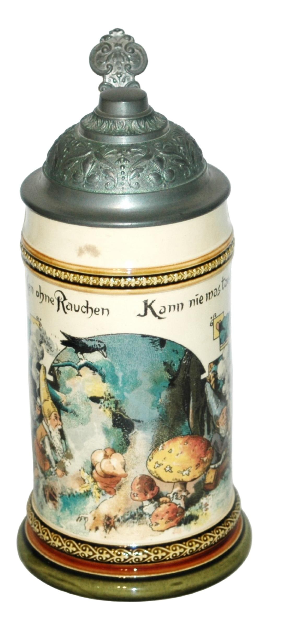 Mettlach Drinking Dwarfs at Mushroom Stein (1 of 4)