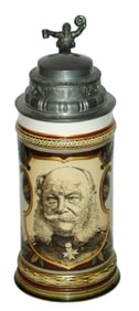 Mettlach Kaiser Wilhelm I & II and  Fredrich Stein