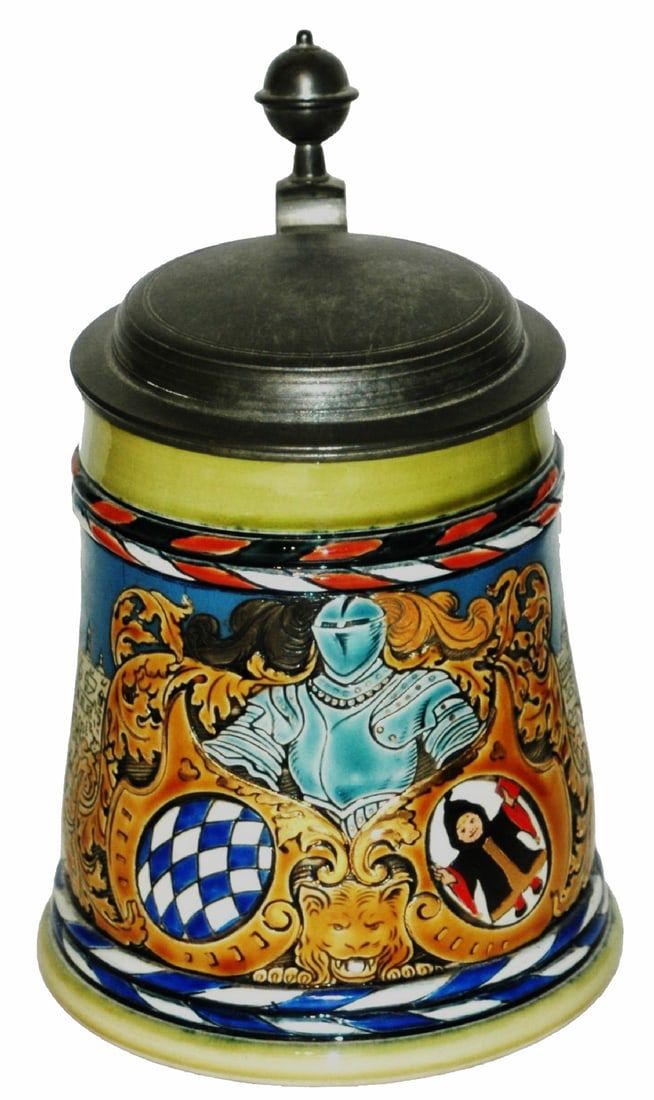 Mettlach Knight View of Munich & Child Stein (1 of 4)