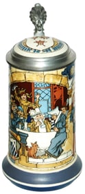 Mettlach Schlitt Jester & Knight at Castle Stein