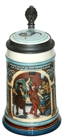 Mettlach Siefried Makes Sword & Slays Dragon Stein