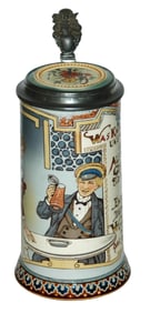 Mettlach Schlitt Barmaid & Man Stein