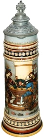 5L Mettlach Detailed Landsknecht  Bar Scene Stein