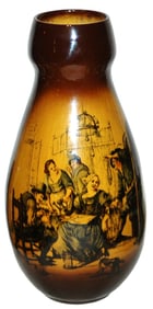 Mettlach Rookwood Vase Group in a Tavern 14-1/4"