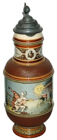 2-1/2L Mettlach Stein Schlitt Dwarfs wLarge Barrel