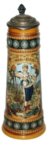 3L Mettlach Man w High Wheel Bicycle Custom Lid