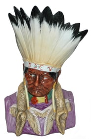 Bohne Detailed Indian Chief 10" Character Vase