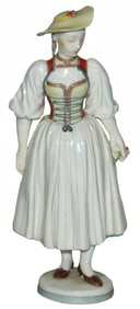 Nymphenberg Porcelain Girl in Ethnic Dress Figure