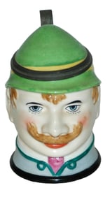 Amberg Alpine Man Character Stein w Tavern Litho