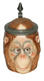Uncommon 3/10L Bohne Character Ape Head Stein