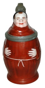 Amberg Porcelain  Monk Character Stein w Litho