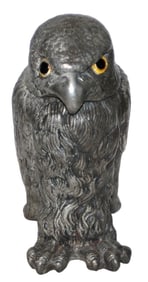Rare Metal Eagle w Glass Eyes Character Stein