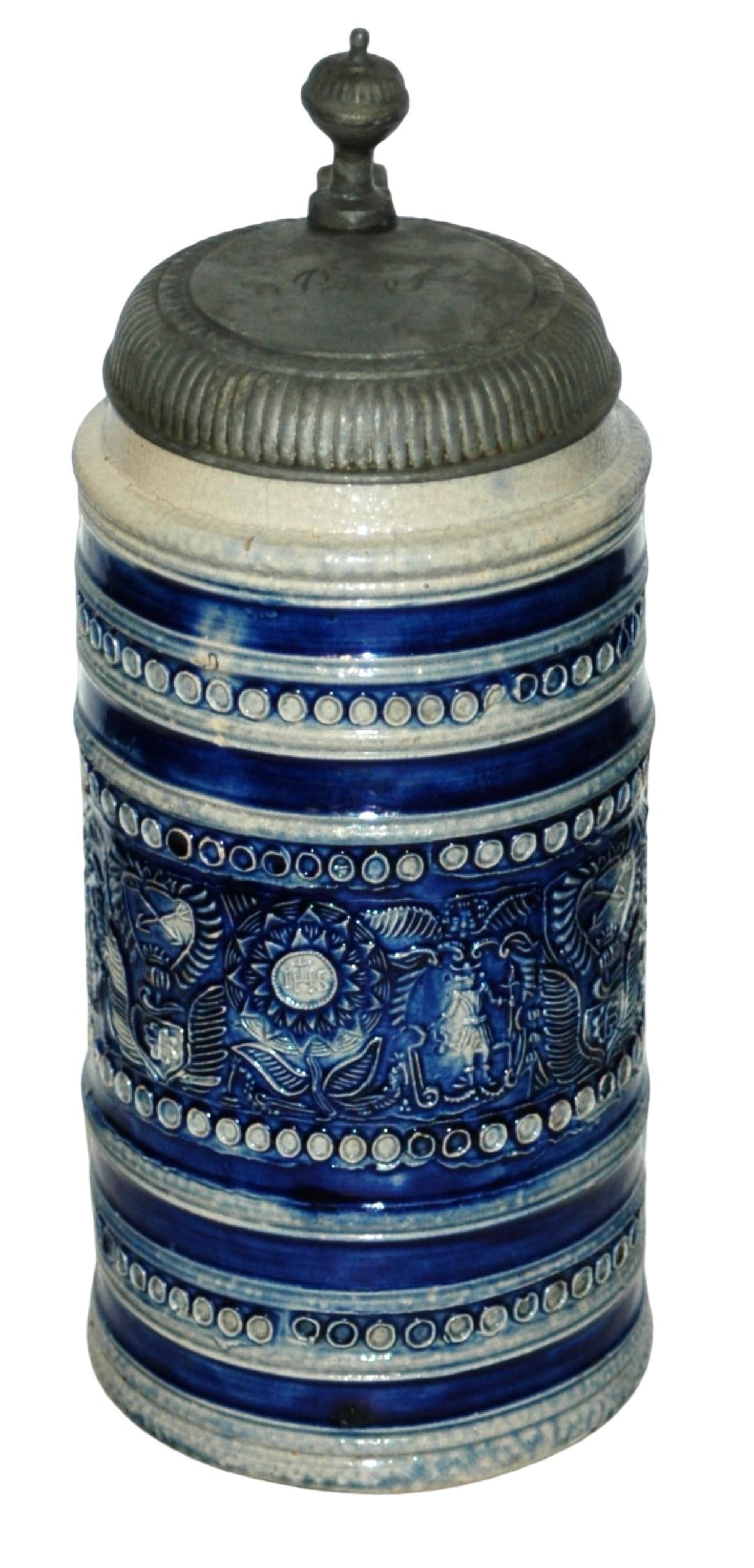 1L Westerwald Stoneware Stein c.1700 (1 of 4)