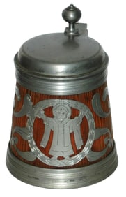 Daubenkrug Stein Wood w Inlay Pewter Munich Child