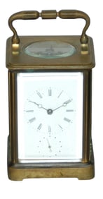 Brass and Glass Travel Alarm Clock 6.5" x 3.25"