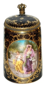 Royal Vienna Gold Decorated Brass Mount Stein