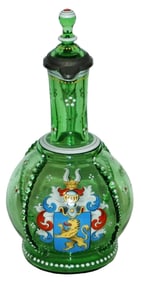 Egermann Heraldic Shield Glass Stein w Matched Lid