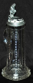 Faceted Glass Stein w Prism Lid Goat Thumblift
