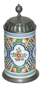 1L Thuringen Faience Stein c1780 Floral Design
