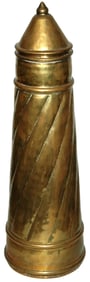 Brass 22-1/2" Diagonal Ribbed Stein w Conical Lid