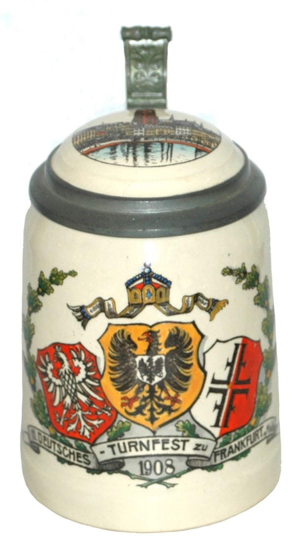 Mettlach Frankfurt 4F Turnfest Stein w Shield (1 of 4)