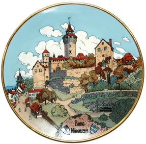 Mettlach PROBE Nurnberg Castle Scene 17" Plaque