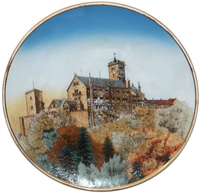 Mettlach Wartburgh Castle 17" Etched Plaque