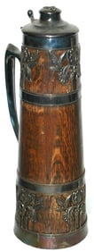 St Louis Silver & Oak Stein w Silverplate Floral