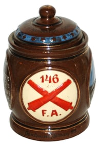 US Regimental 146 Field Artl Tobacco Jar