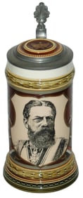 Mettlach Kaiser Fredrich III Etched Stein